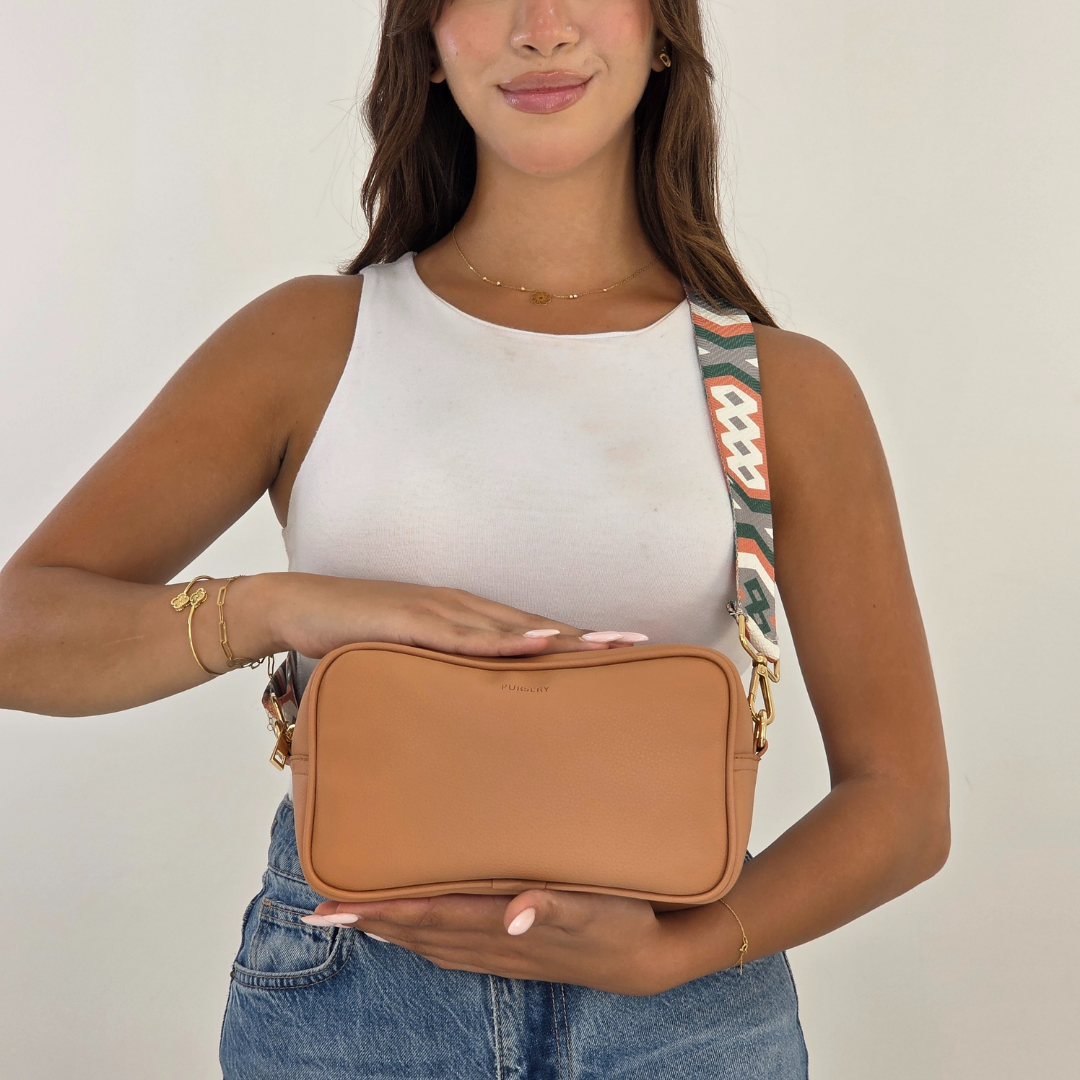 Warm Caramel Cross-Boho Geo