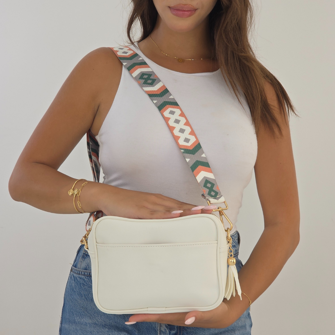 Pearl Pouch Cross-Boho Geo