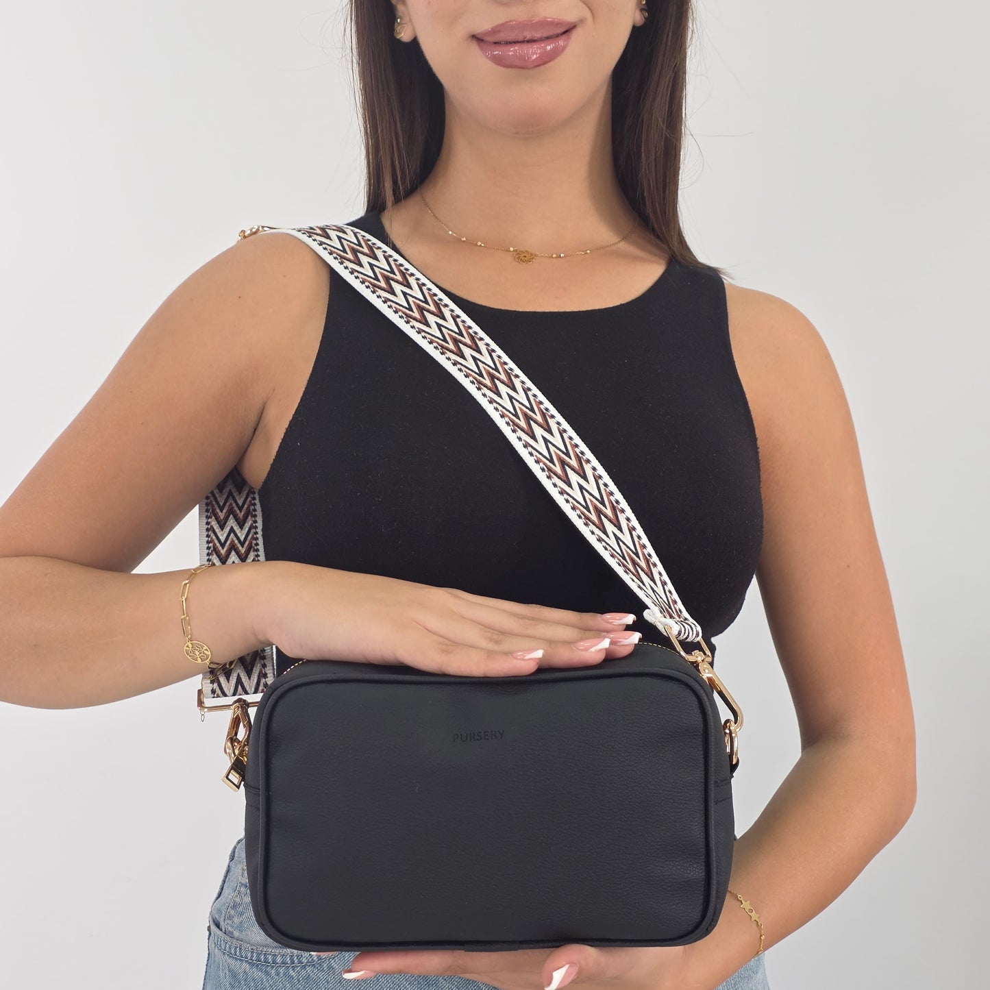 Noir Cross-Sahara Zig Strap