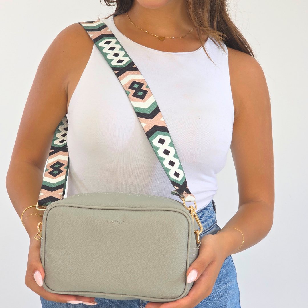 Light Gray Cross-Emerald Diamond Strap