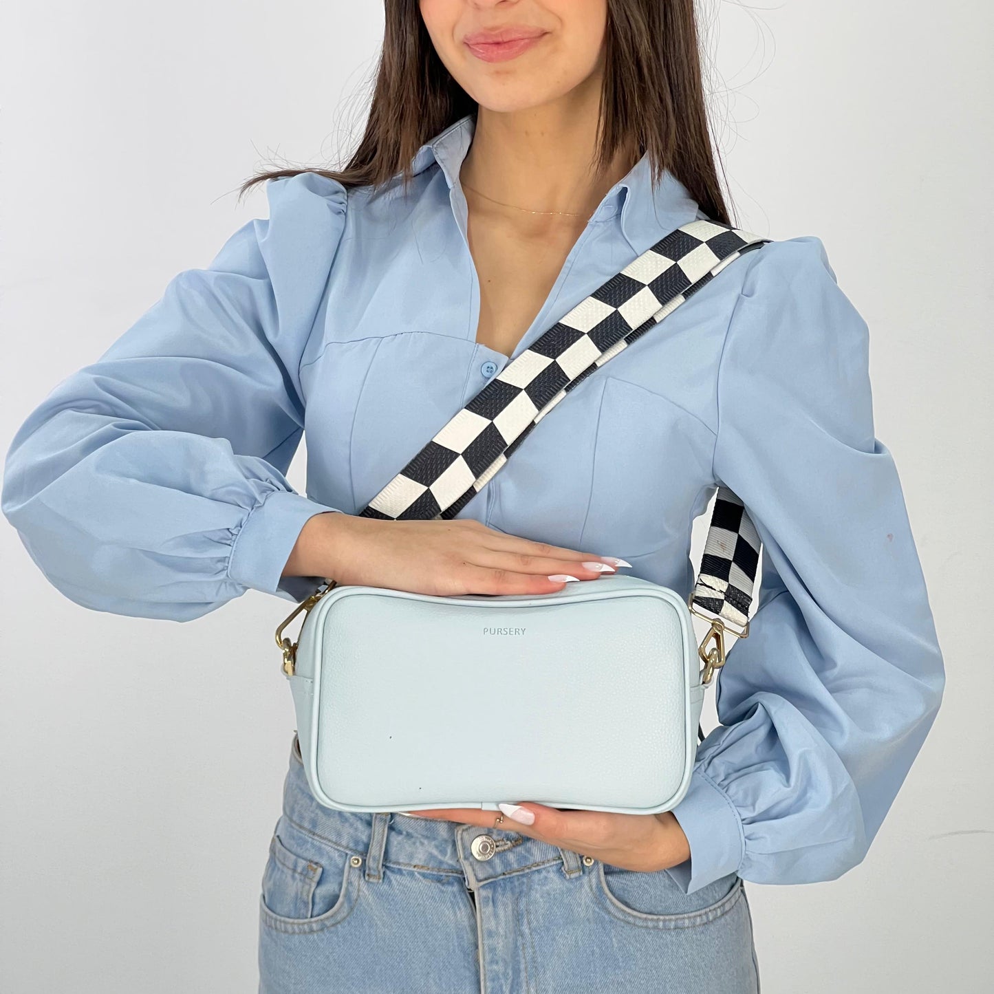 Sky Cross-Checkerboard Chic