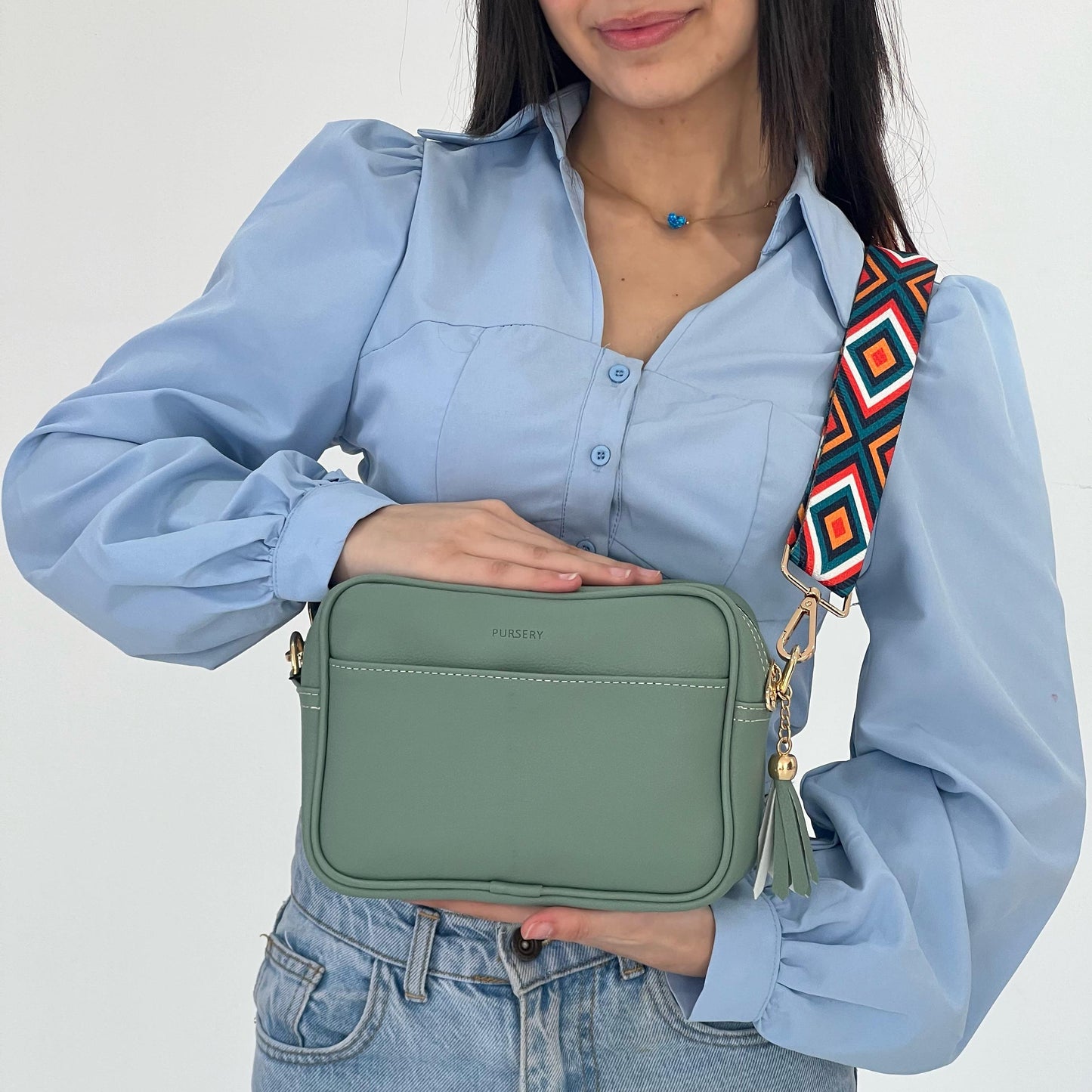Sage Pouch Cross-Vibrant Horizon