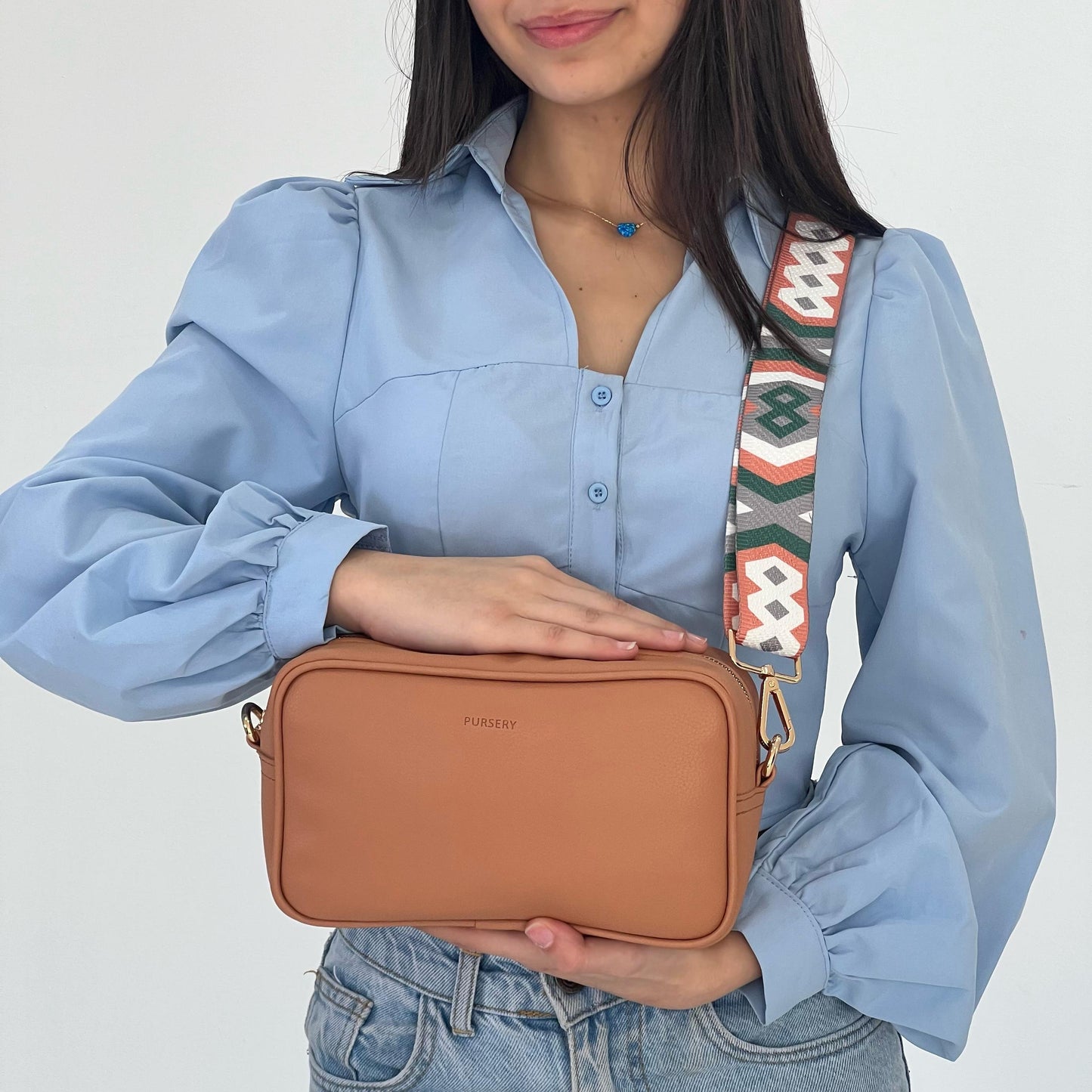 Warm Caramel Cross-Boho Geo
