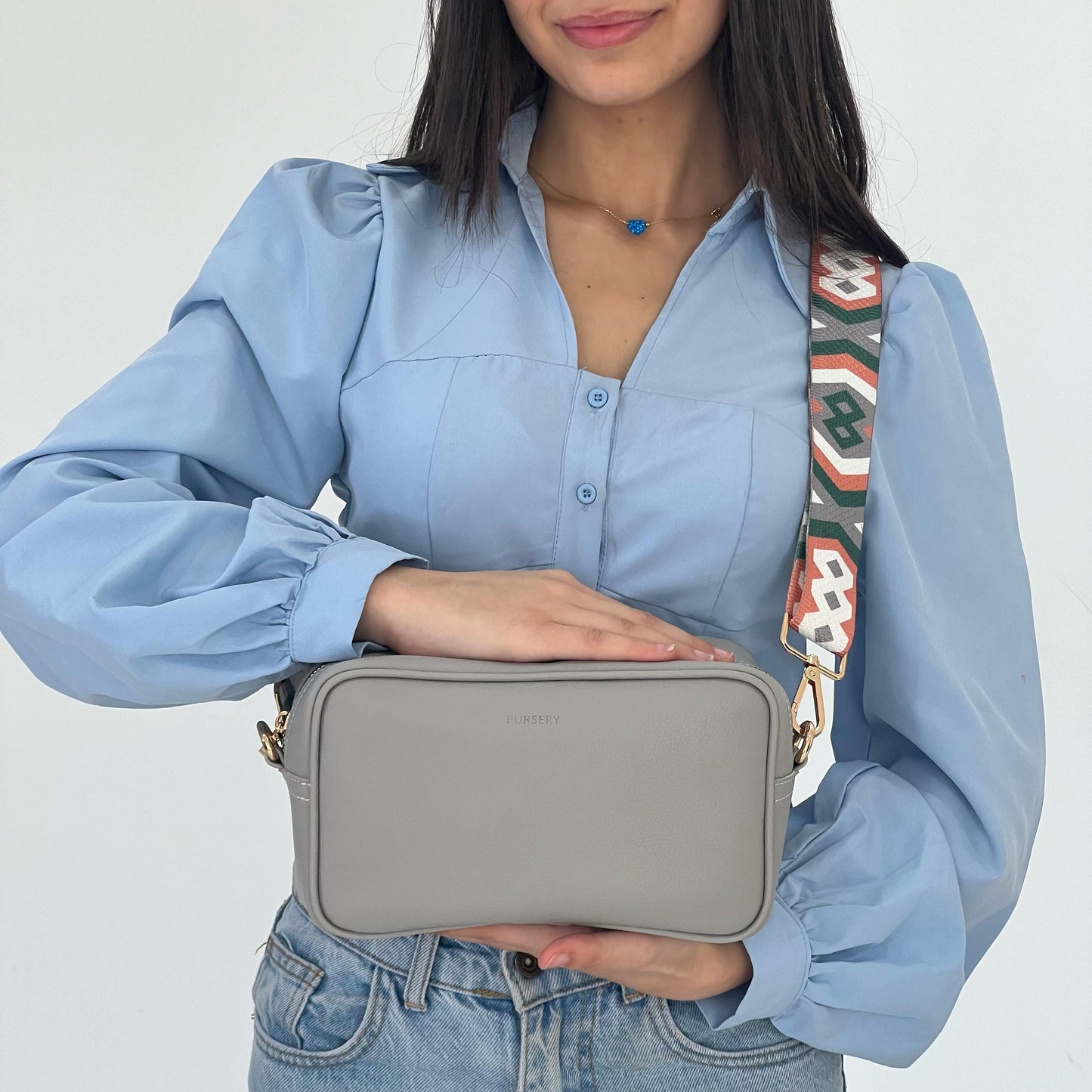 Light Gray Cross-Boho Geo