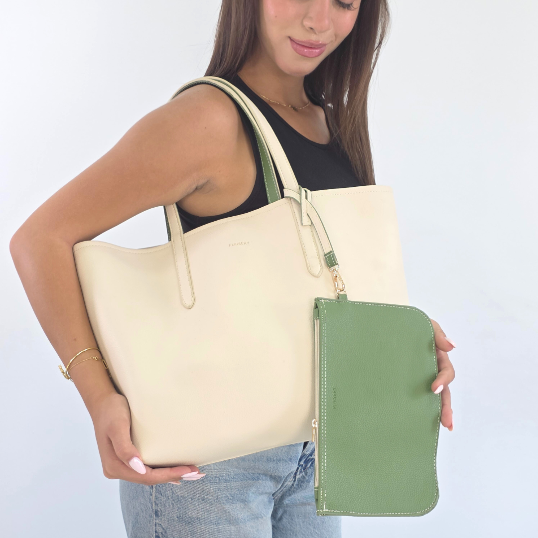 Beige & Green
