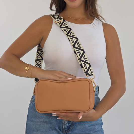 Warm Caramel Cross-Urban Chevron