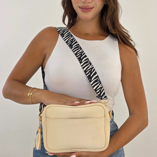 Ivory Pouch Cross-Zebra Stride