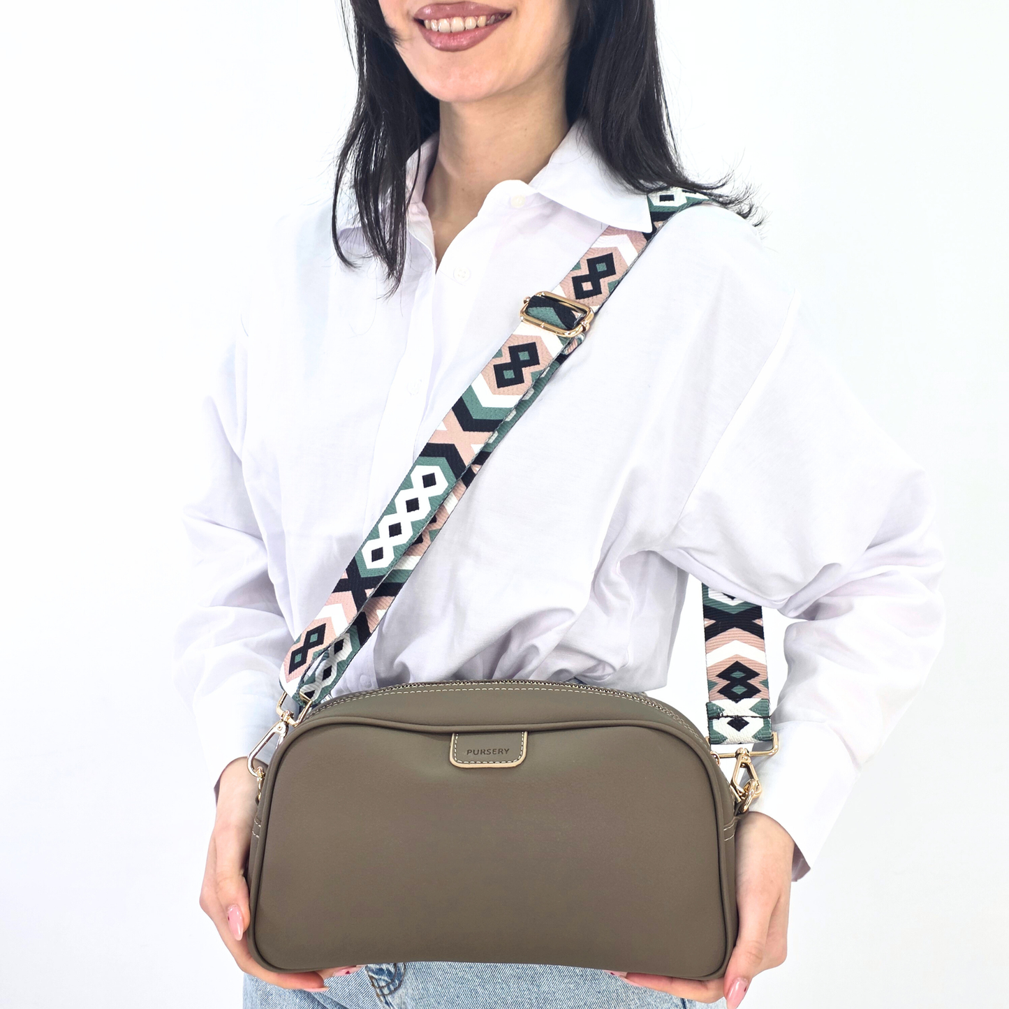 Mocha Purse - Emerald Diamond Strap